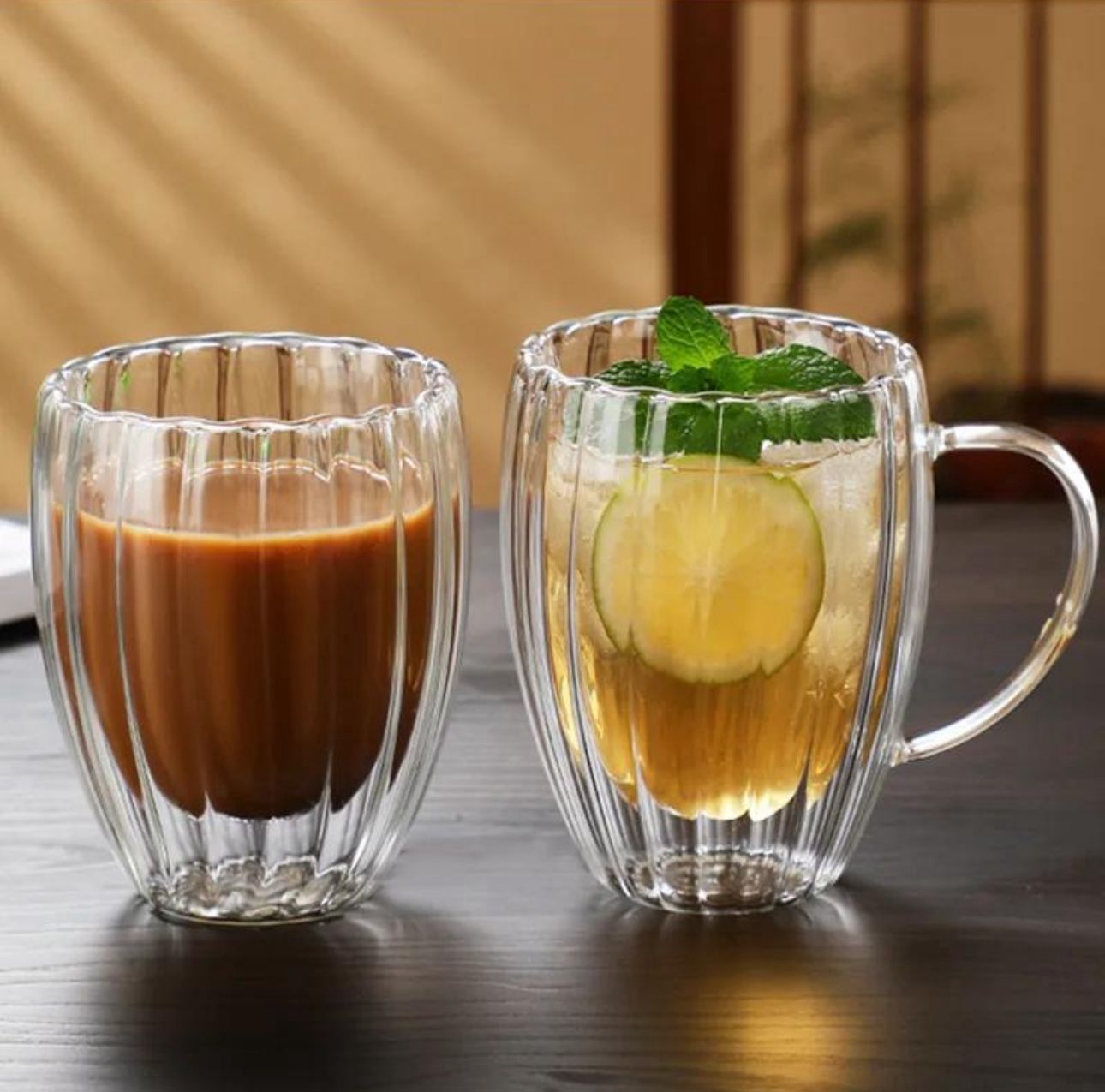 Elegant Glass Mug Design – Aesthetic Tea & Coffee Cup