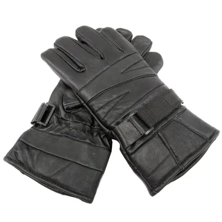 Pure Leather Winter Gloves for Men – Sheep Leather, Warm Fleece Lining, Motorcycle & Bike Gloves