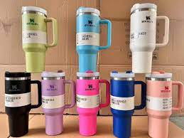 Original Stanley Vacuum Insulated Tumbler-Hot & Cold Stainless Steel Style with Handle Straw-40oz