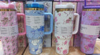 Stanley Cup-40oz Stanley Tumbler With Straw- Floral Printed Tumble Mugs Stainless Steel