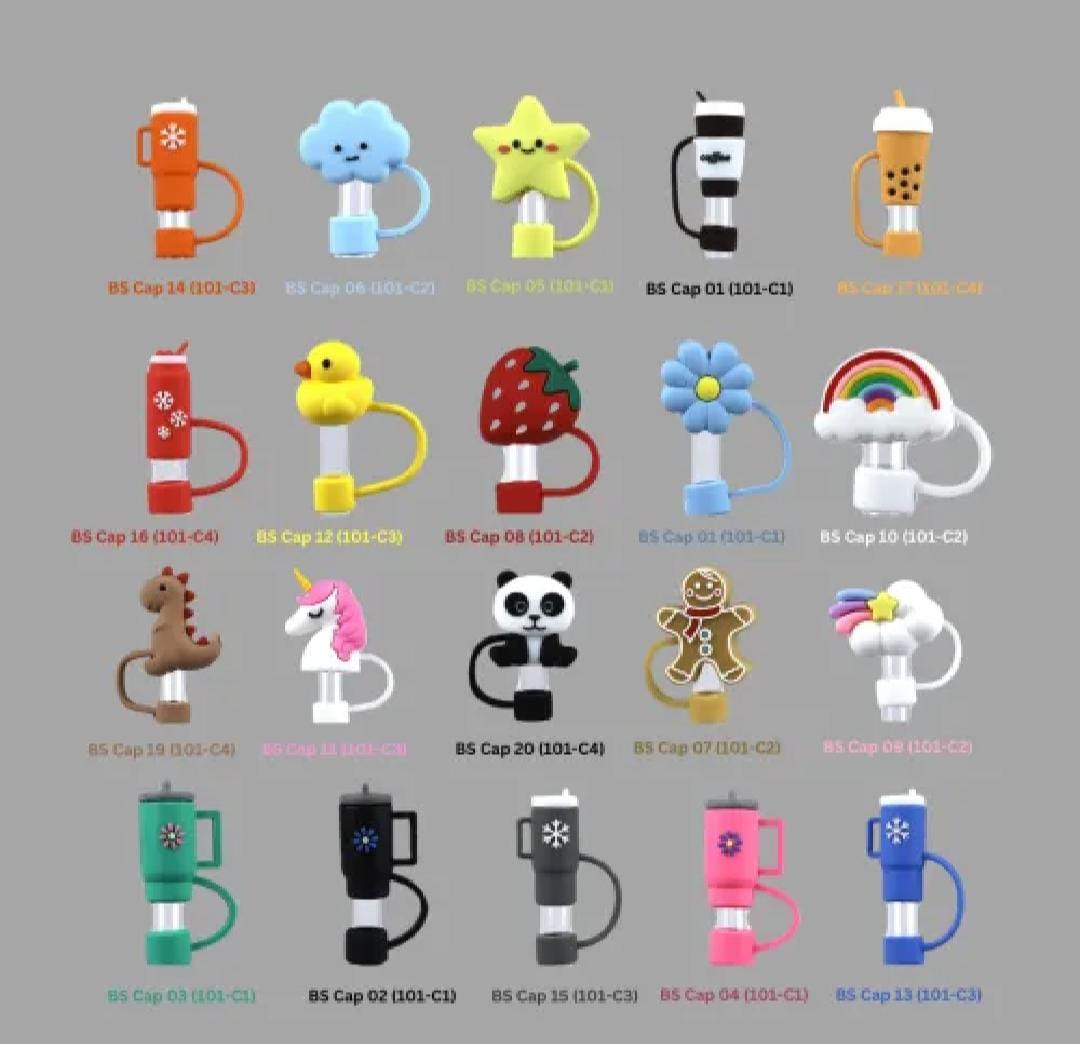 Durable Splash Proof Silicone Straw Covers Reuseable Leak-Proof Bow Straw Cover Cap