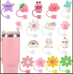 Durable Splash Proof Silicone Straw Covers Reuseable Leak-Proof Bow Straw Cover Cap