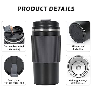 Travel Coffee Mug- Spill-proof Stylish, durable, and keeps your coffee or tea hot longer