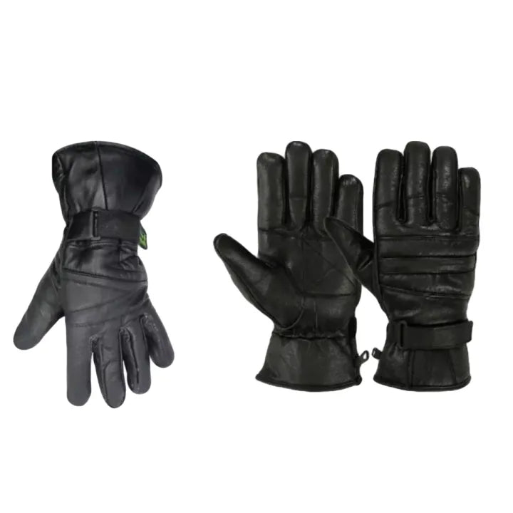 Pure Leather Winter Gloves for Men – Sheep Leather, Warm Fleece Lining, Motorcycle & Bike Gloves