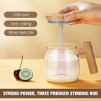 Electric Borosilicate Glass Milk Frother & Mixer – 7000 RPM, Battery Operated, Waterproof